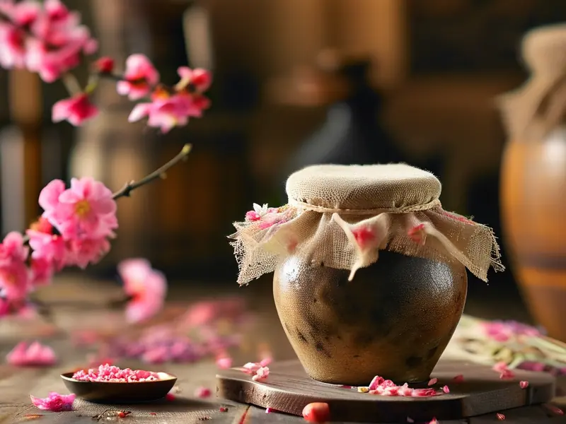 糯米桃花酒发酵过程实拍