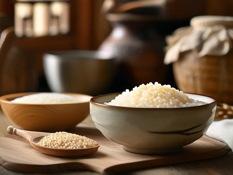 糯米甜酒制作过程展示