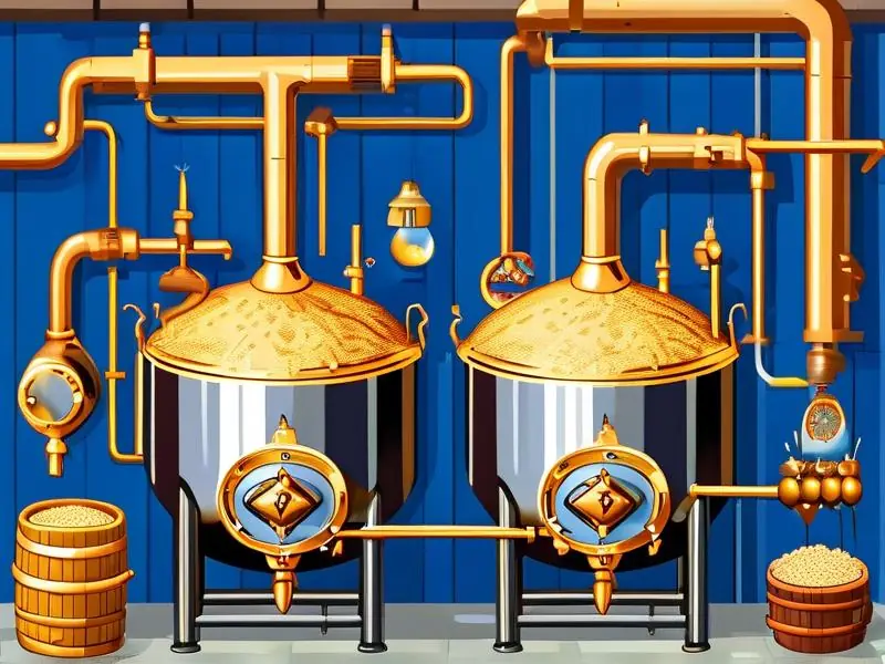 啤酒的两种酿造工艺示意图：上发酵与下发酵