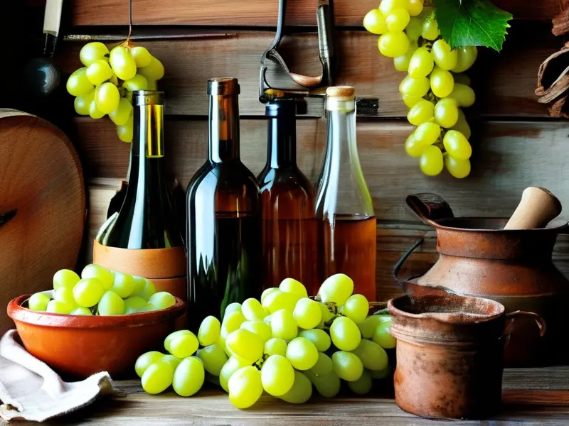 家庭葡萄酒酿制过程展示