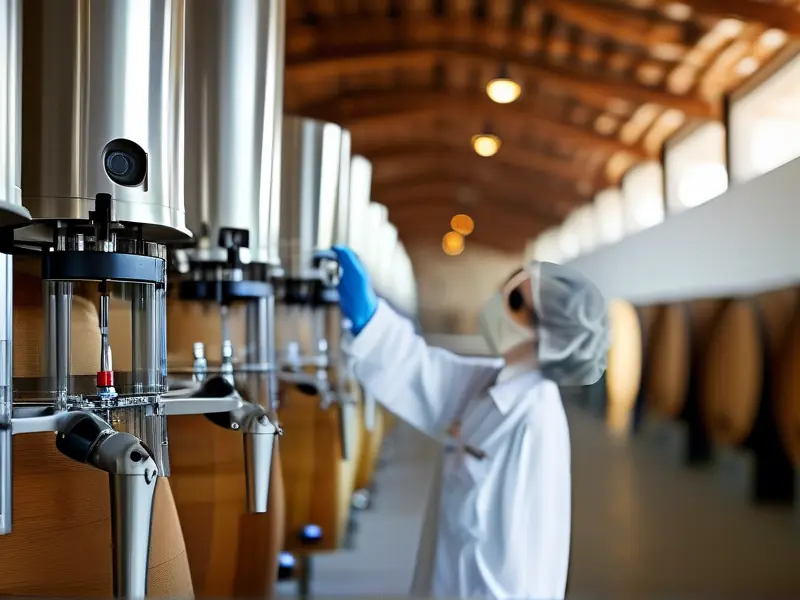 葡萄酒酿造工艺研究者在实验室进行样本检测