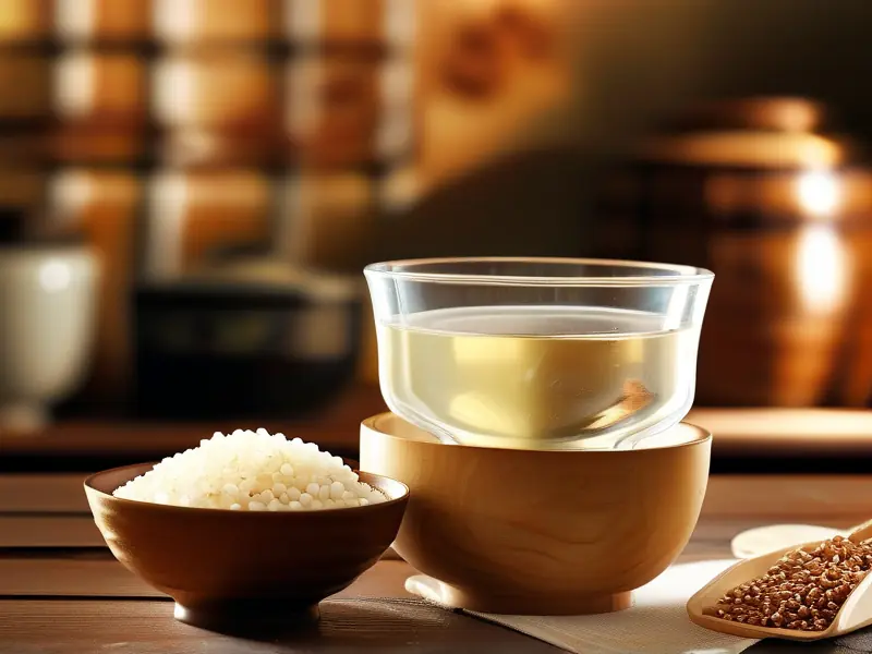 甜白酒制作材料与成品展示