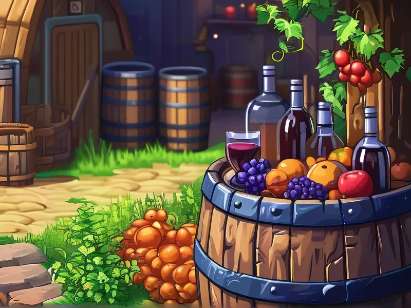 星露谷酿酒桶制作与使用示意图