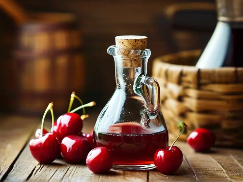 新鲜樱桃与自制樱桃酒展示