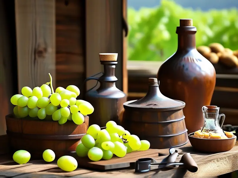 自制葡萄酒所需材料和工具展示