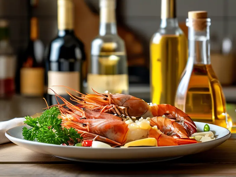 多种酒类与醉虾的搭配展示