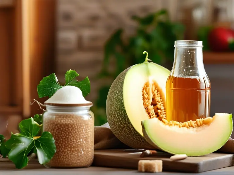 家庭自制哈密瓜酒原料与发酵过程展示