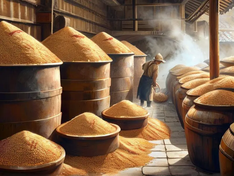 酱香型白酒传统酿造工艺现场展示原料处理过程