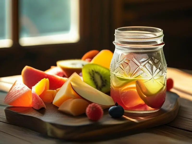 多种水果与自制水果酒展示图