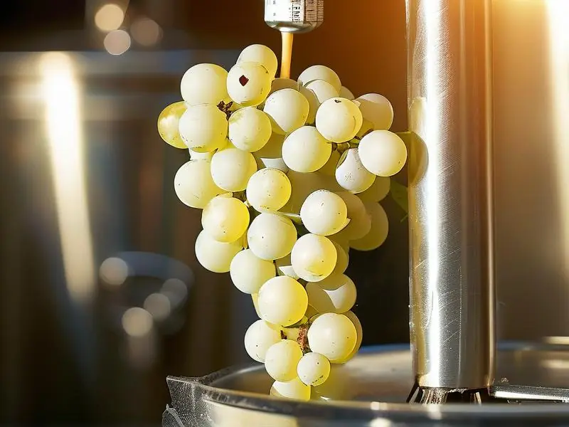 白葡萄酒酿制原料与设备实拍图