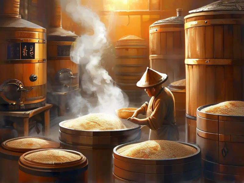 传统纯粮食白酒酿造过程展示