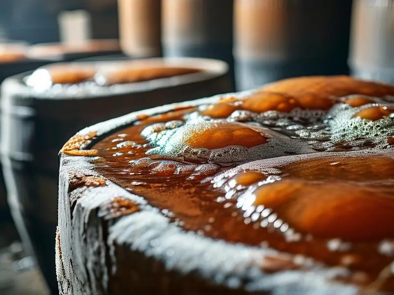 传统白酒发酵过程中的酒醅状态展示