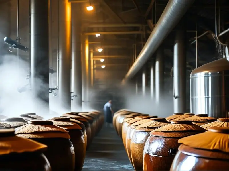 白酒三种发酵方式实景对比图