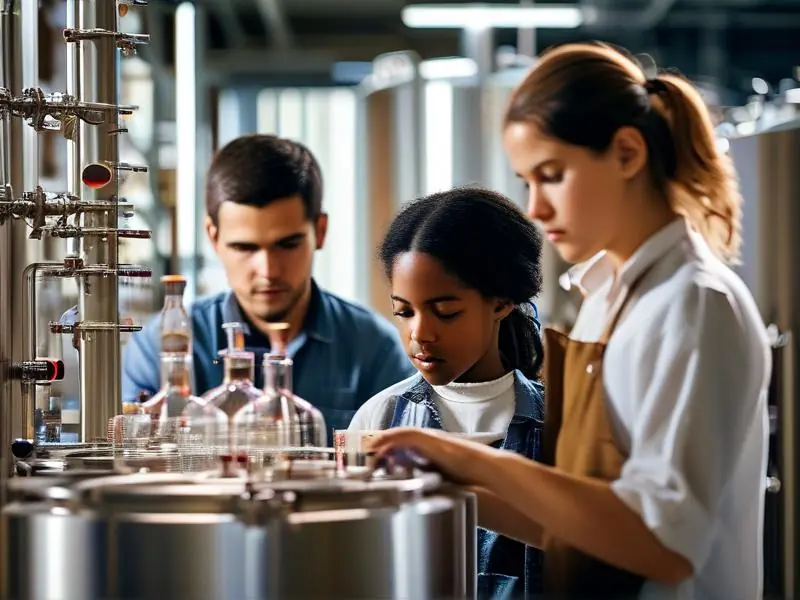 白酒酿造技术学校实践教学场景