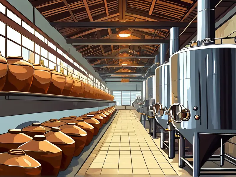 传统与现代白酒酿造工艺对比及行业分类示意图