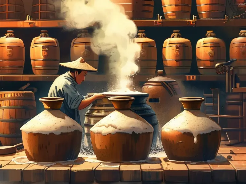 传统白酒酿制过程实景展示