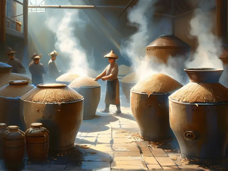 白酒传统酿造过程展示