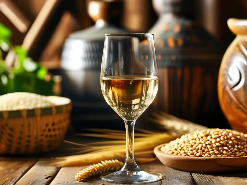 纯粮酿造白酒与粮食原料对比图