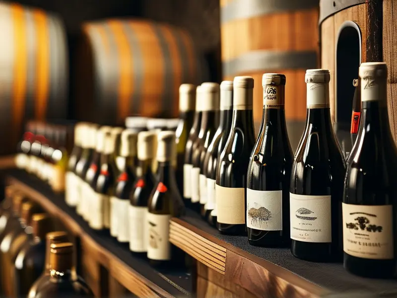 专业酒窖中不同年份白酒的储存展示