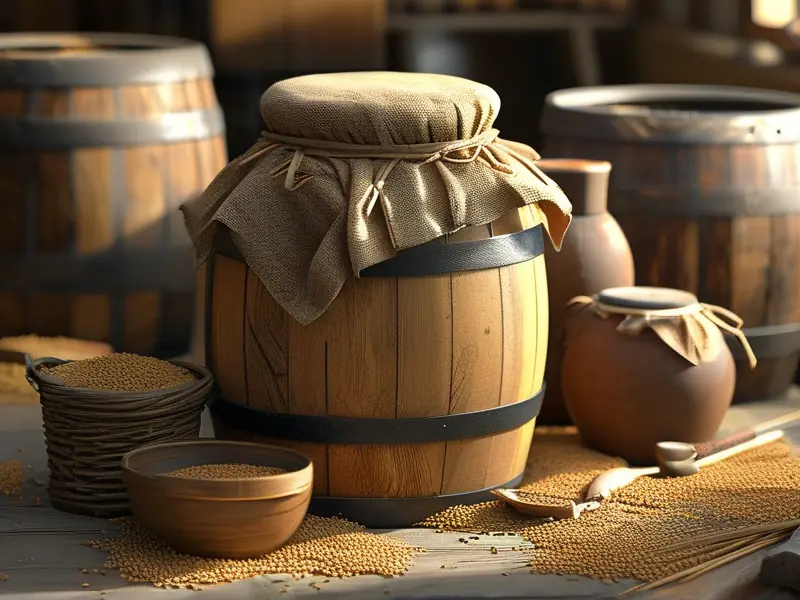 正在发酵的稗子酒