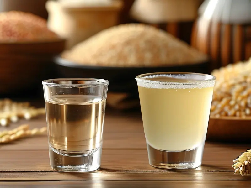 纯粮食酒与勾兑酒对比图