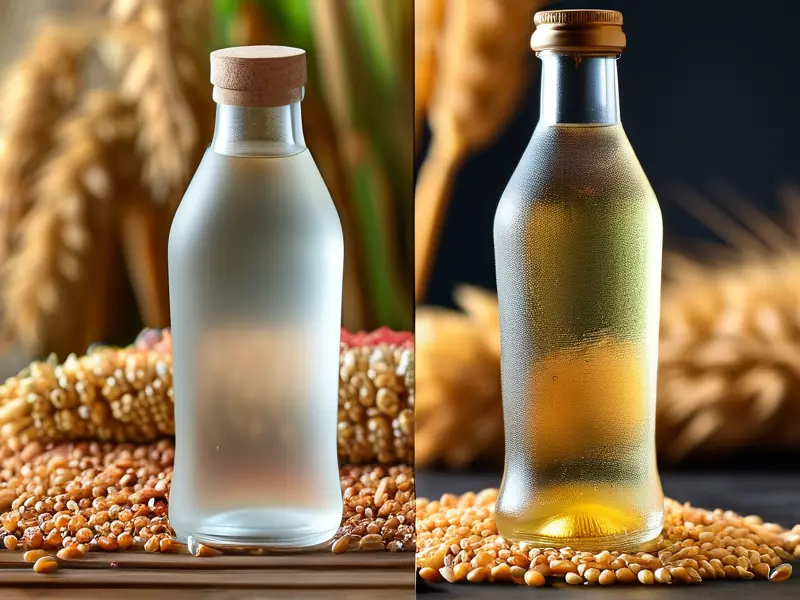 纯粮食酒与勾兑酒对比图