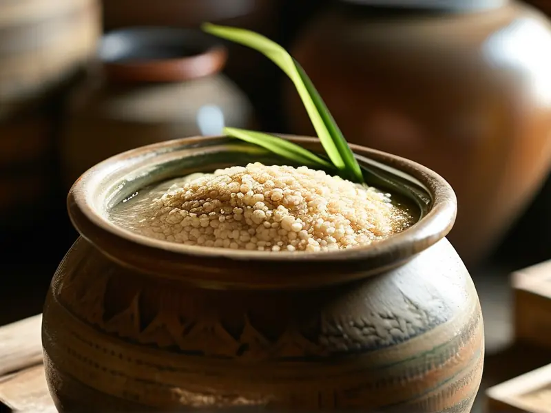 传统菖蒲酒酿制原料与发酵过程实拍