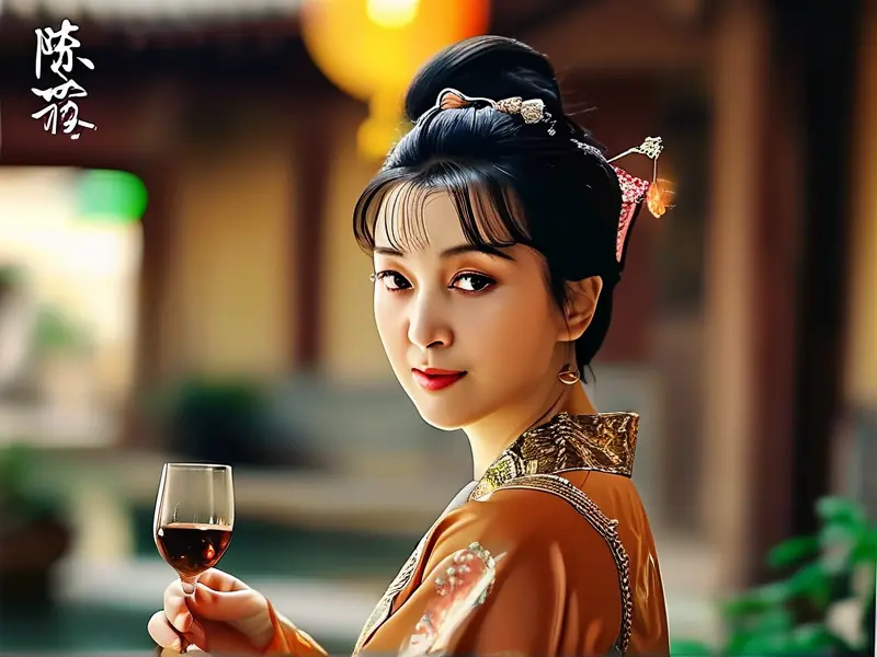 陈晓旭古典造型拍摄酒广告的经典画面