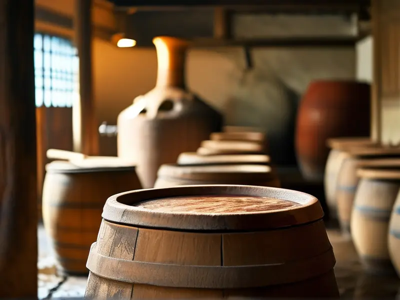 传统白酒制作工艺实拍：工匠正在用木甑进行蒸馏操作