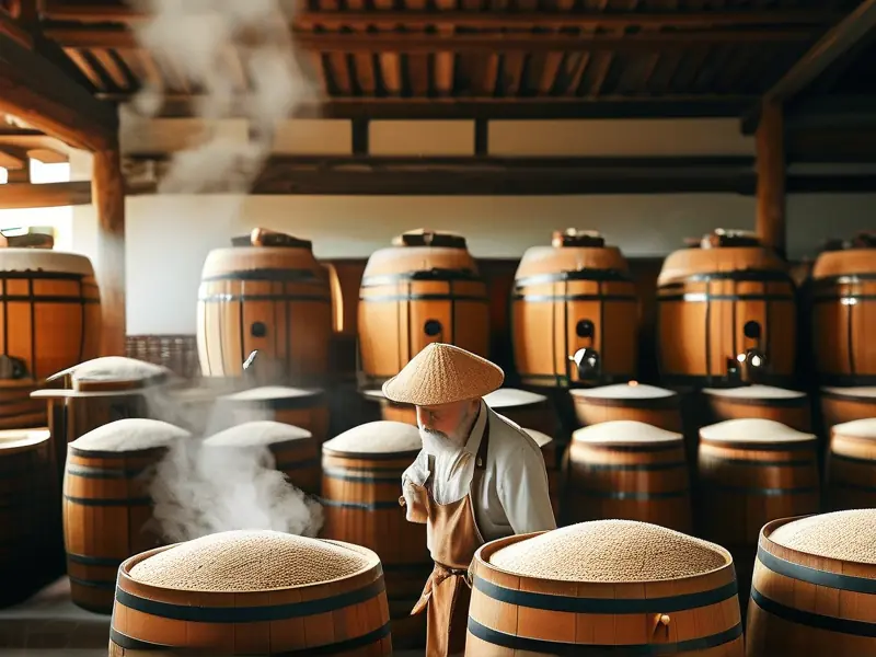 传统纯粮白酒酿造过程实拍