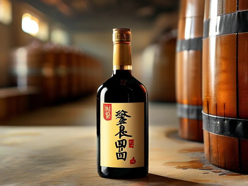 纯粮食酒标签编码特写展示