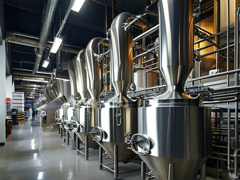 现代化大型酿酒设备工作场景