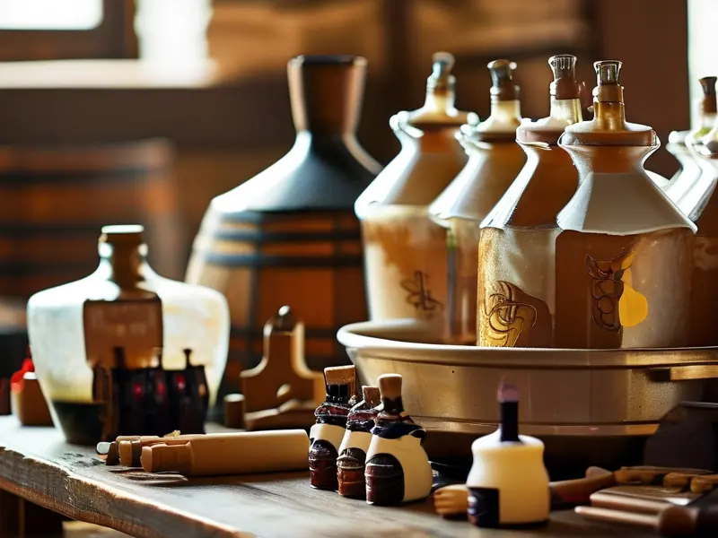 专业酿酒师演示传统封酒流程