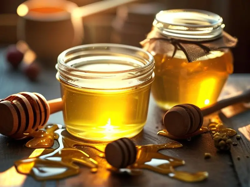 家庭自制蜂蜜泡酒成品展示