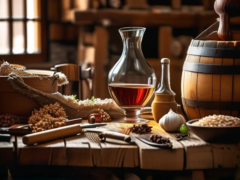 专业酿酒师在调整酒的口感