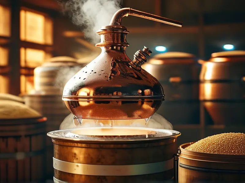 传统蒸馏器制作高度酒的过程实拍