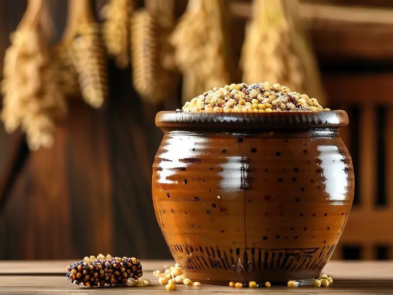 高粱大米酒传统发酵过程实拍图