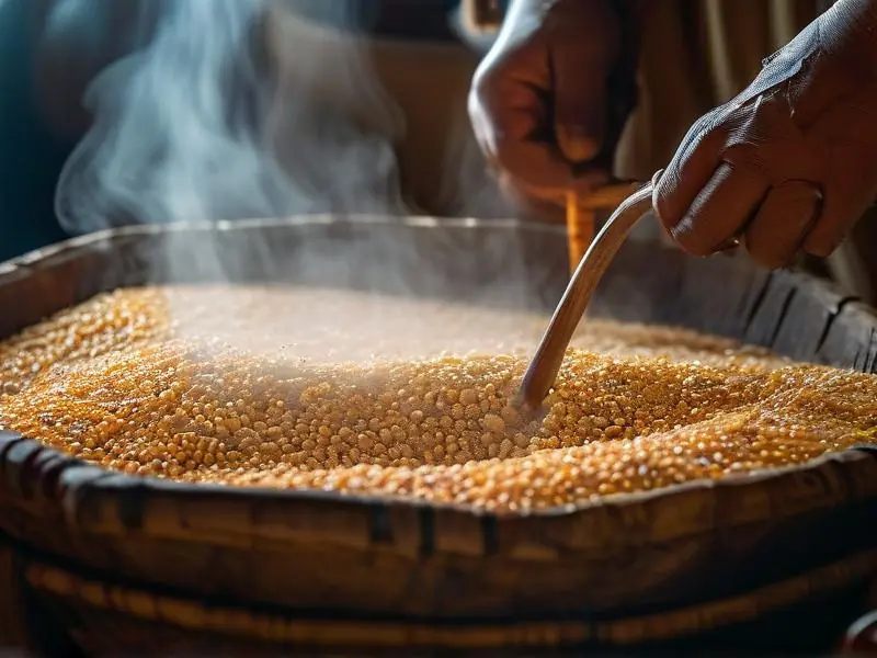 高粱酿酒糖化过程温度控制示意图