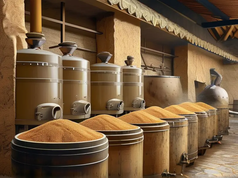 高粱制酒工艺流程实拍：从原料处理到蒸馏的全过程展示