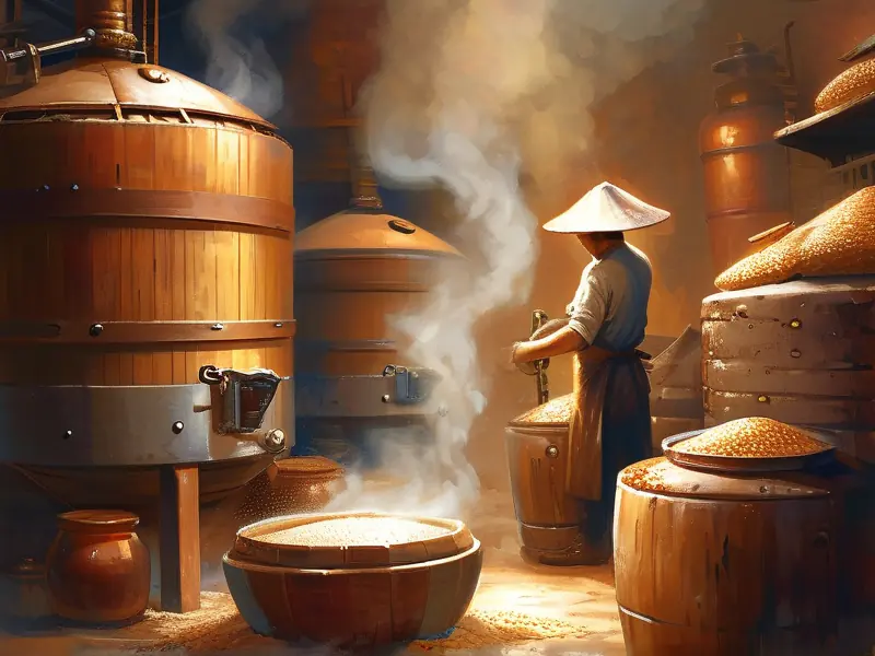 传统高粱酒酿造过程实拍
