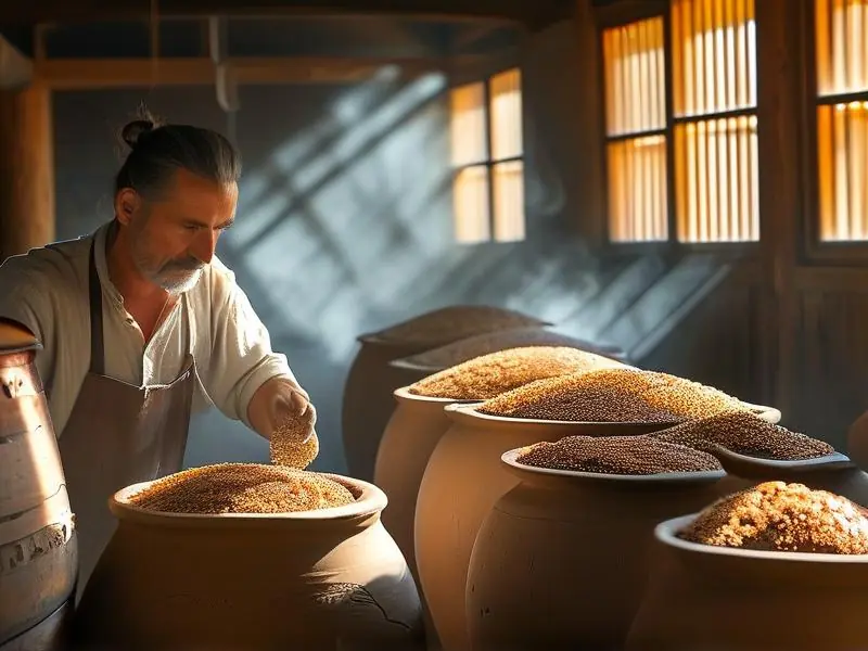 酿酒师传统工艺酿造高粱酒现场实拍