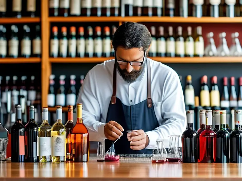 专业酿酒师调配勾兑酒的过程展示