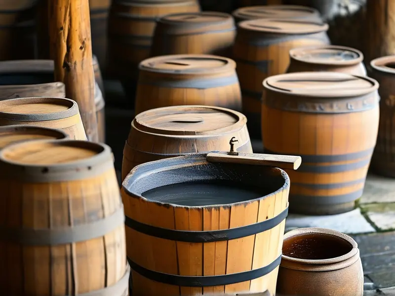 古代酿酒场景与传统酿酒工具展示