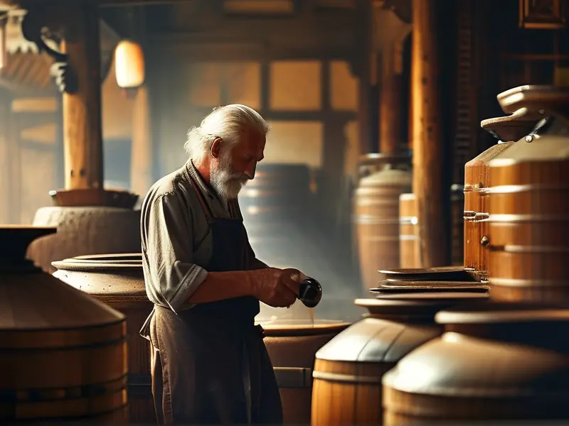 古法酿酒视频教程中的传统酿酒场景