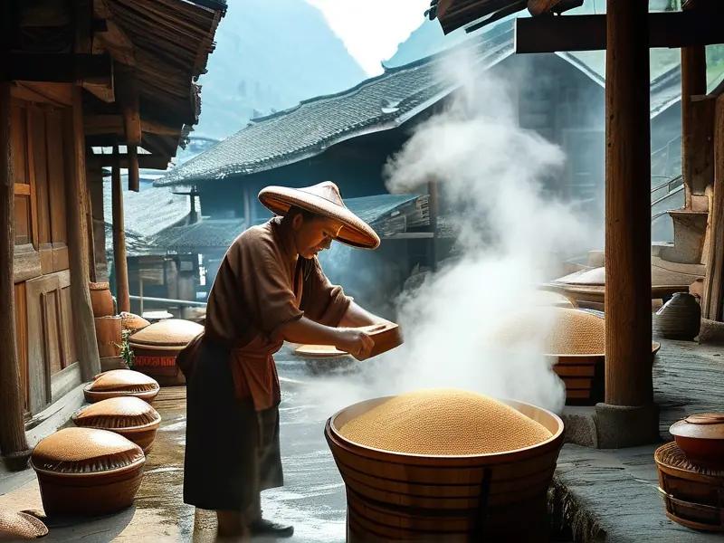 贵州古法酿酒传统工艺现场展示