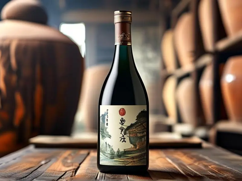 贵州古酿坊酒瓶身特写展示