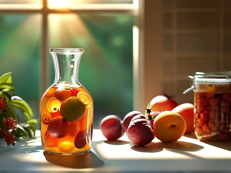 家庭自制果子酒原料与发酵过程实拍