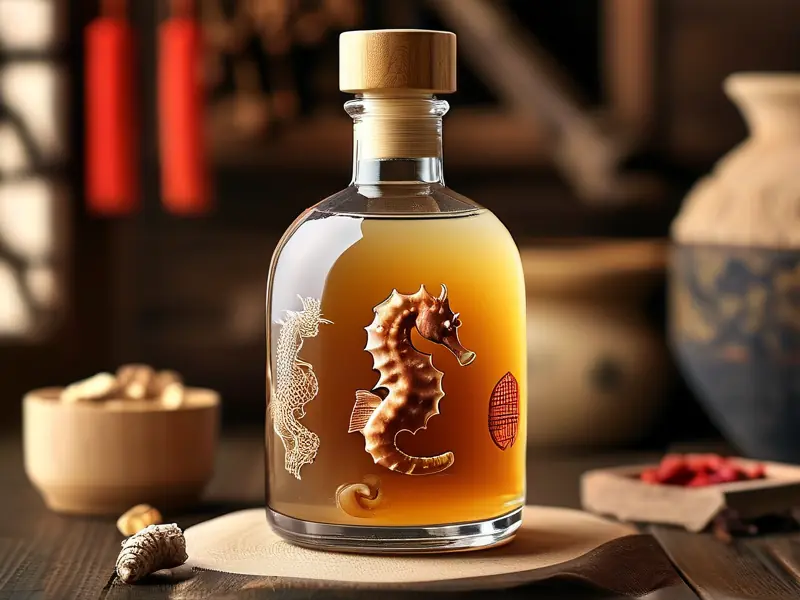 泡制好的海马酒展示