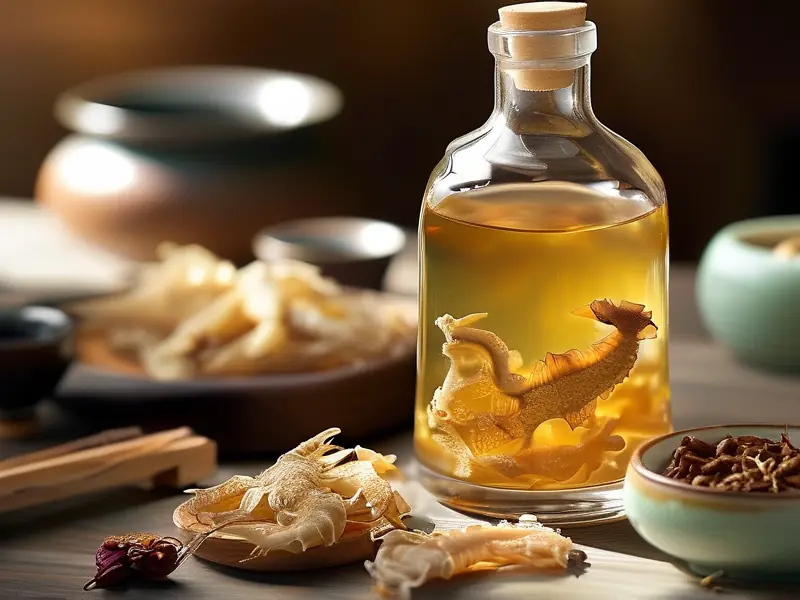 传统海马泡酒制作过程实拍