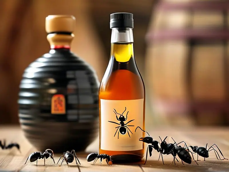 传统泡制的黑蚂蚁酒特写